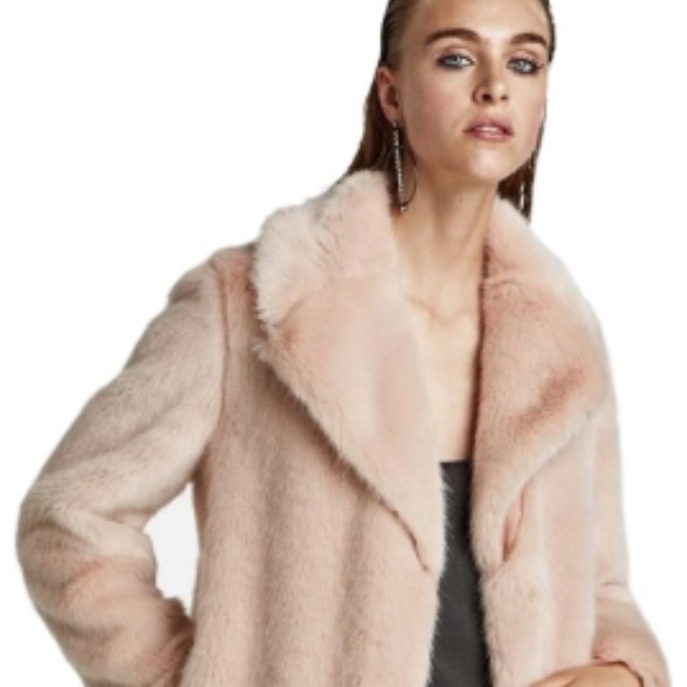 Pink Faux Fur Coat